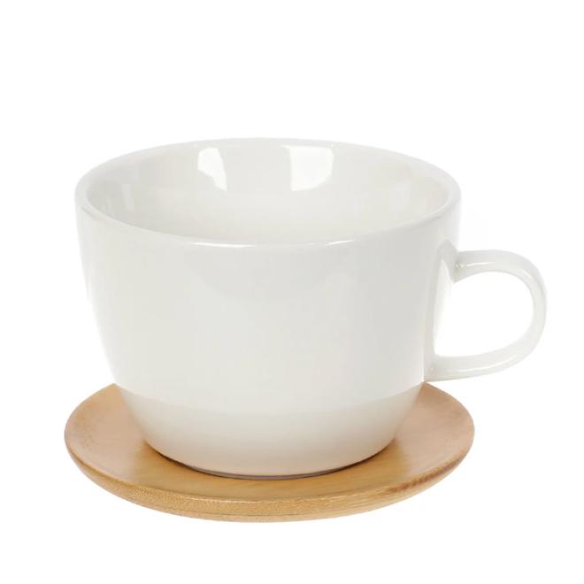 Чашка фарфоровая с подставкой Flora Naturel 450 мл (31932)