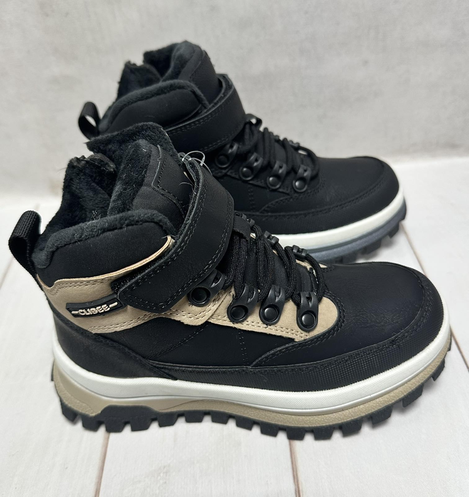 Черевики дитячі Clibee на овчині р. 32/20,3 см Чорно-бежевий - фото 5