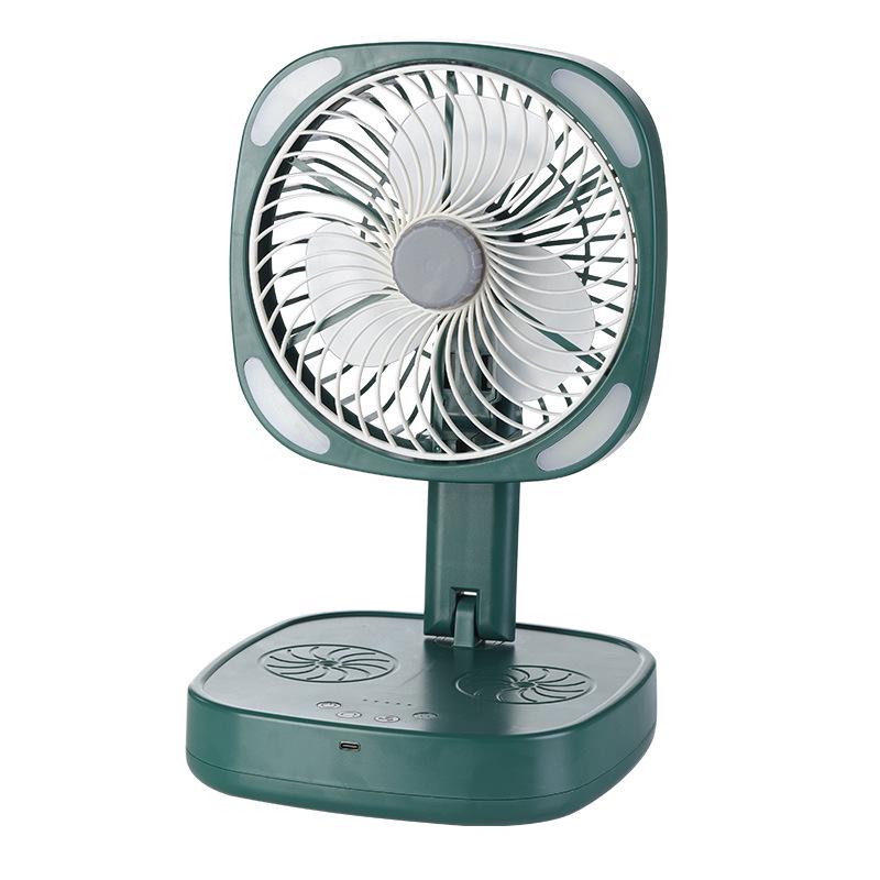 Вентилятор складной/настольный аккумуляторный Зеленый (400912)