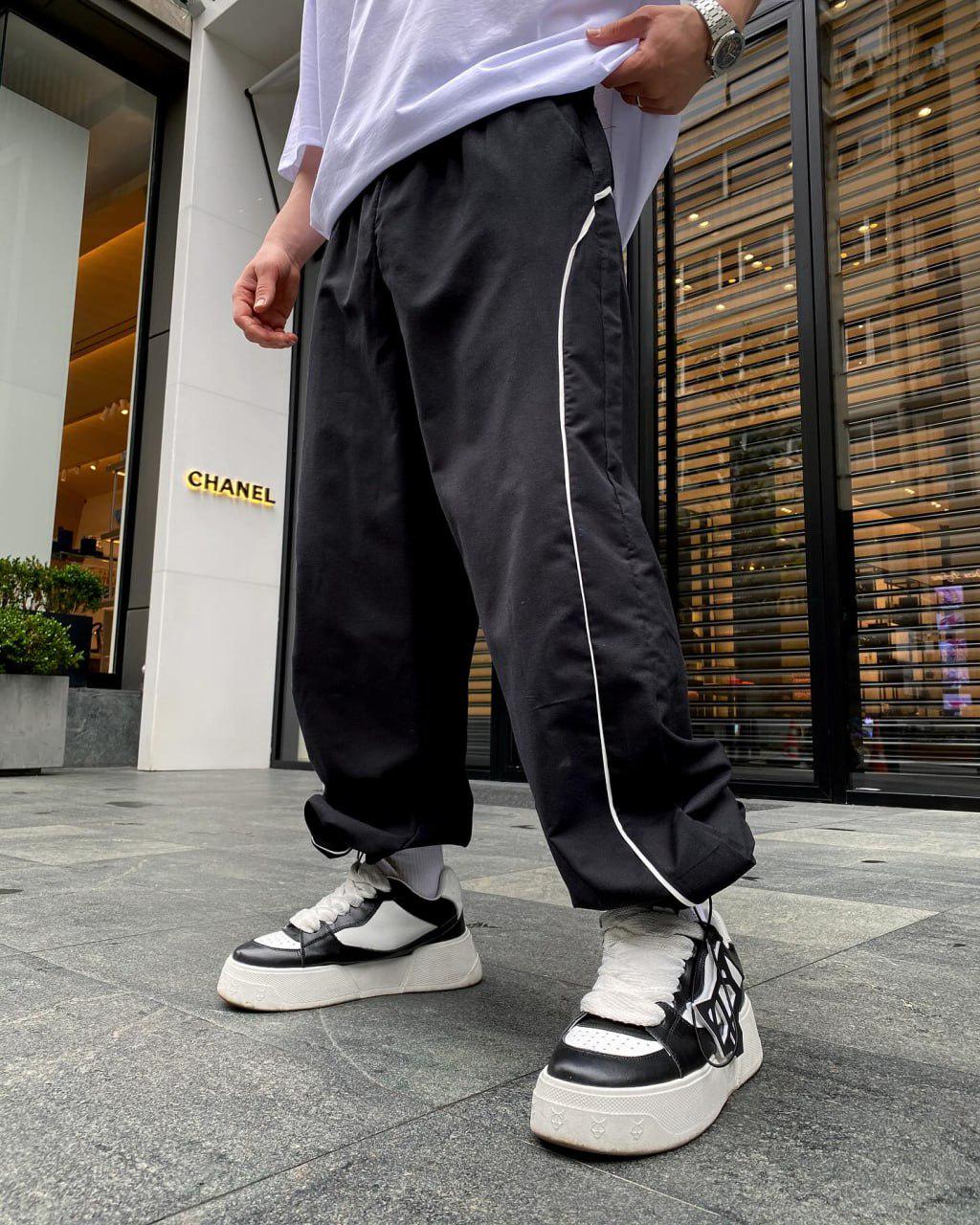 Спортивні штани чоловічі Slide оверсайз M Чорний (26456/1) - фото 1