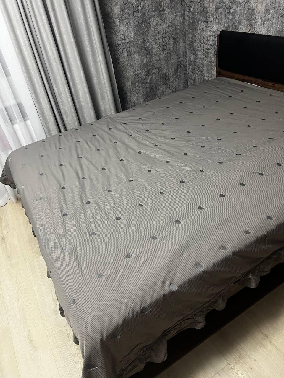 Покривало бавовняне на диван двоспальне 200х200 см Графітовий (П4К-rai-pokruvalo-001-04) - фото 5