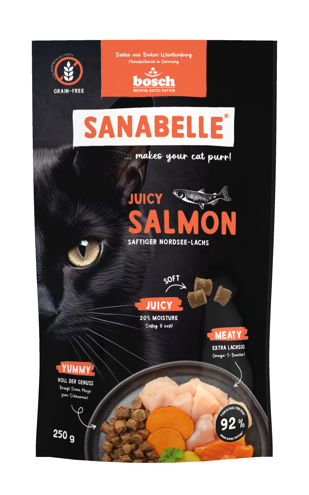 Мягкий корм для котов Sanabelle Juicy с лососем 250 г