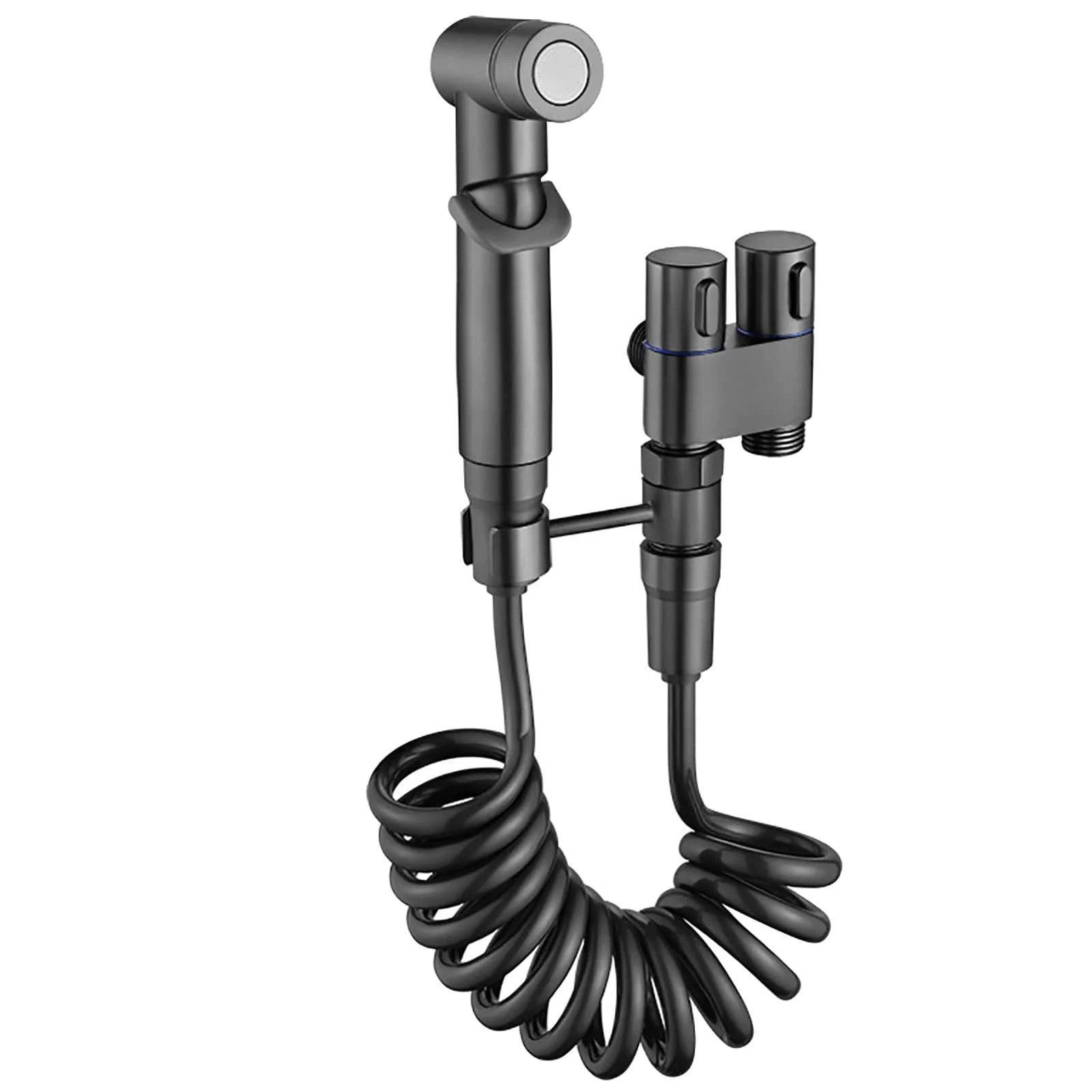 Гигиенический душ подвесной Kayfovo KL-10 с двойным клапаном/лейка для биде Черный (29239)