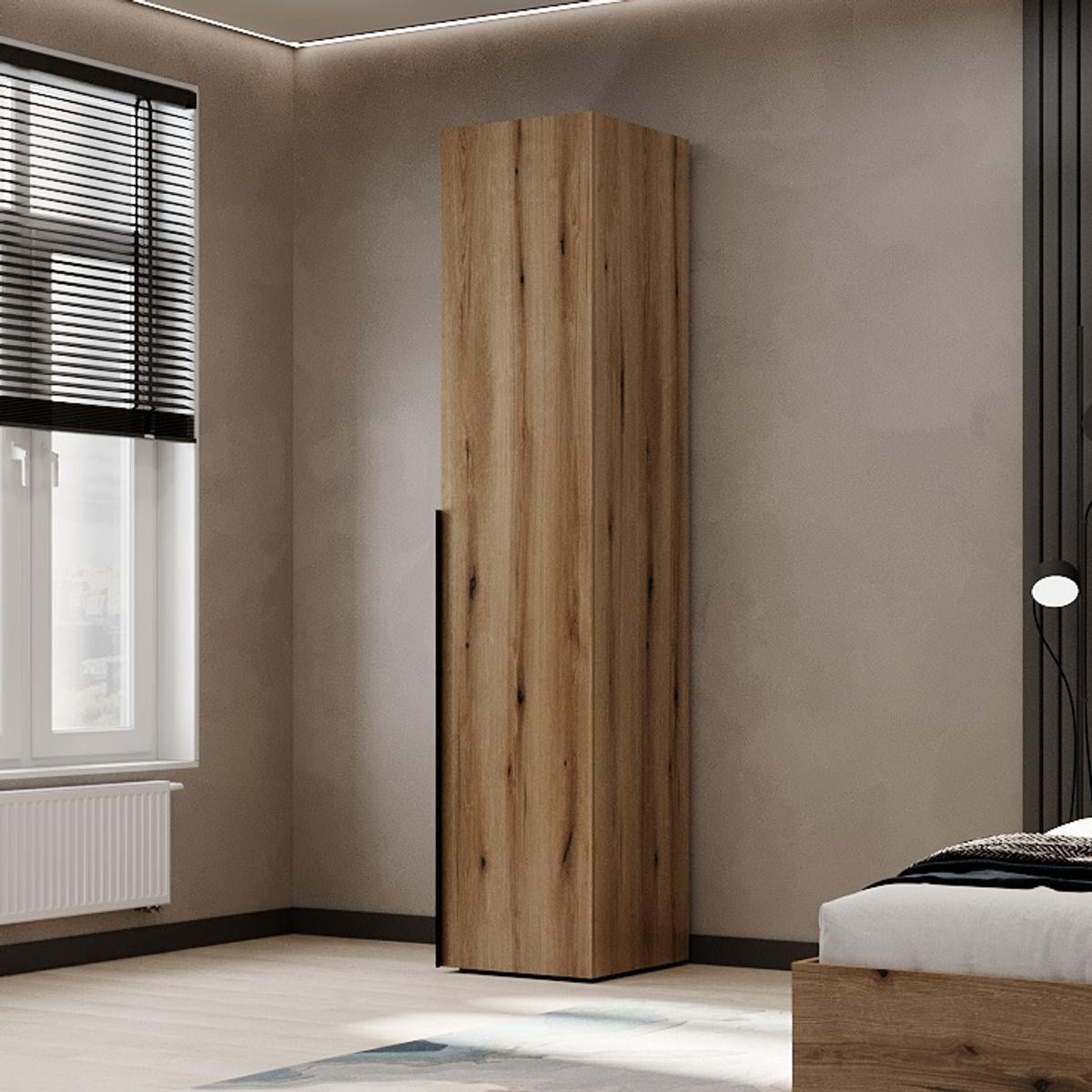 Шкаф-пенал закрытый AiH Light с 5 полками однодверный ЛДСП 40x220x50 см Дуб Евок (LT08100000000)