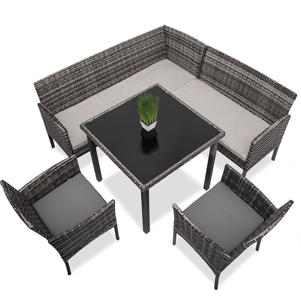 Набор садовой мебели Just Relax Женева Макс из ротанга со стальным каркасом Серый (JR 301)