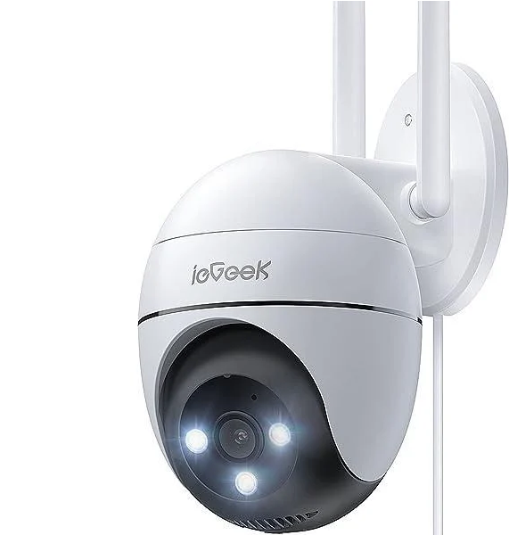 Камера видеонаблюдения ieGeek 2K Wi-Fi PTZ 360° IP65 с ночным видением/сиреной и двухсторонним аудио (3053749570)