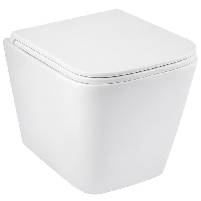 Унітаз підвісний Kroner Eifel WHI493436 CV029611 безобідковий із сидінням з мікроліфтом (216747)