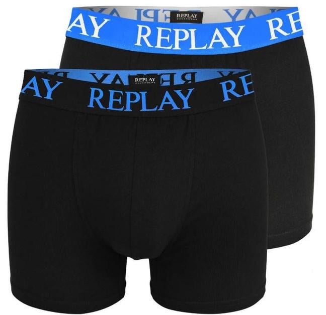 Труси-боксери чоловічі анатомічні Replay 2 шт. S Чорний/Синій (5667868) - фото 3 Труси-боксери чоловічі анатомічні Replay 2 шт. S Чорний/Синій (5667868) - фото 3