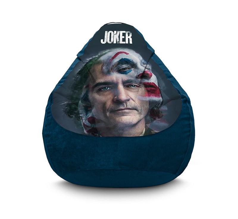 Крісло мішок iPuff Joker Mask Флок XXL 90х125 см Синій