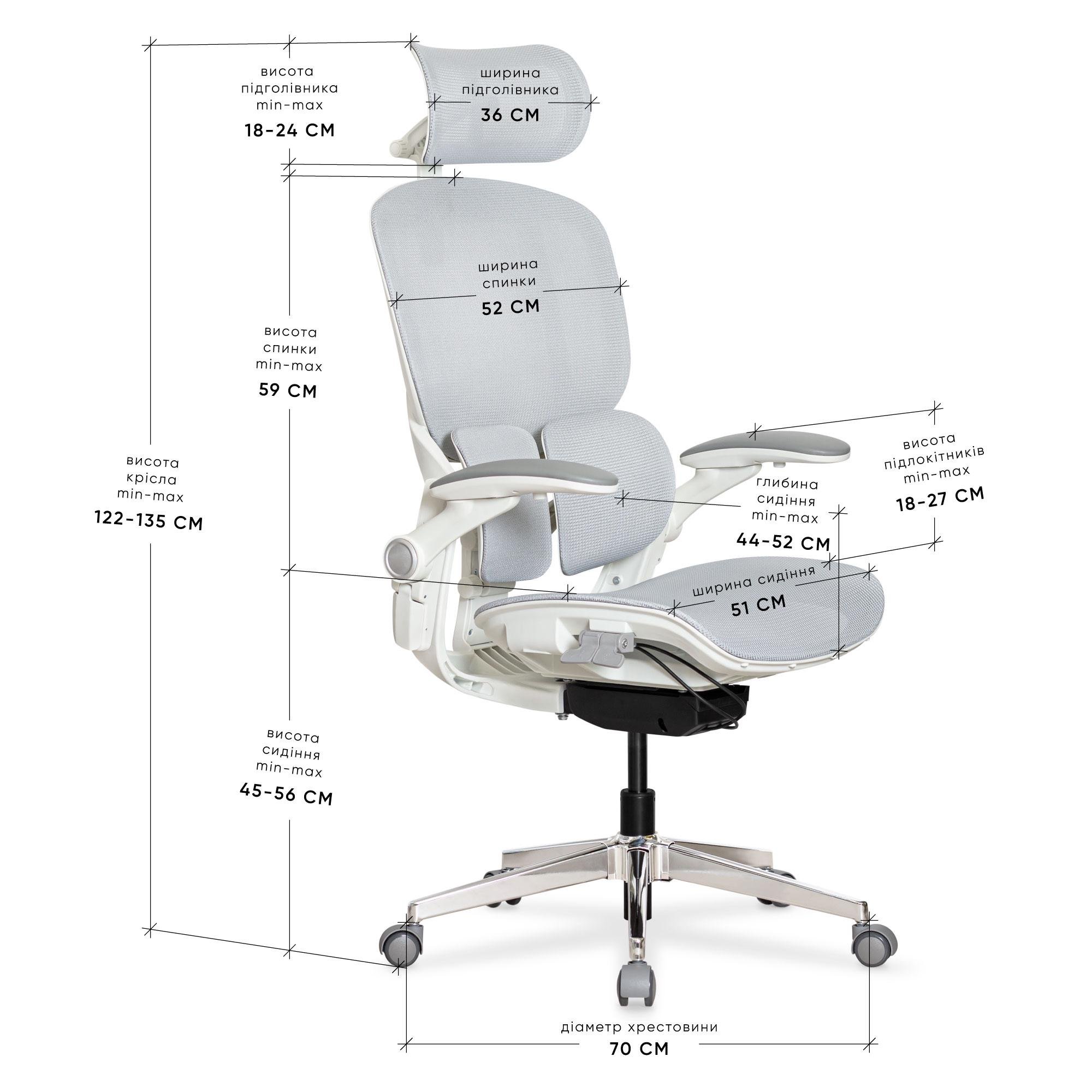 Крісло Mealux S202 Air Grey (HF-S202 M/G) - фото 3 Крісло Mealux S202 Air Grey (HF-S202 M/G) - фото 3