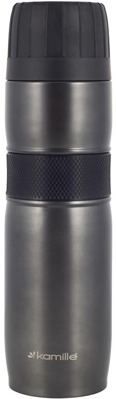 Термос Kamille Journey з силіконовою накладкою 950 мл Чорний