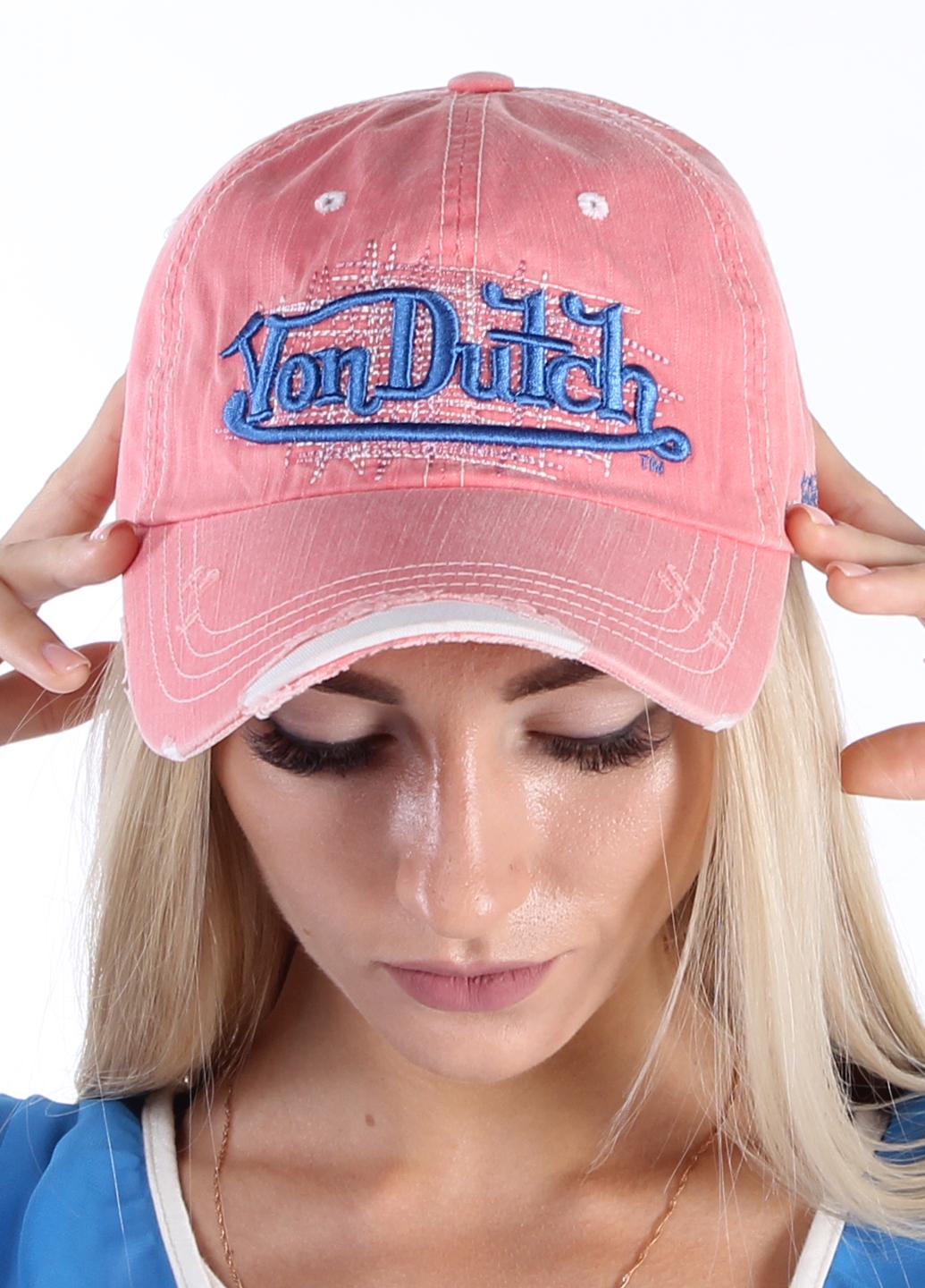 Кепка-бейсболка Von Dutch K-22 One size Коралловый (17851861) - фото 2