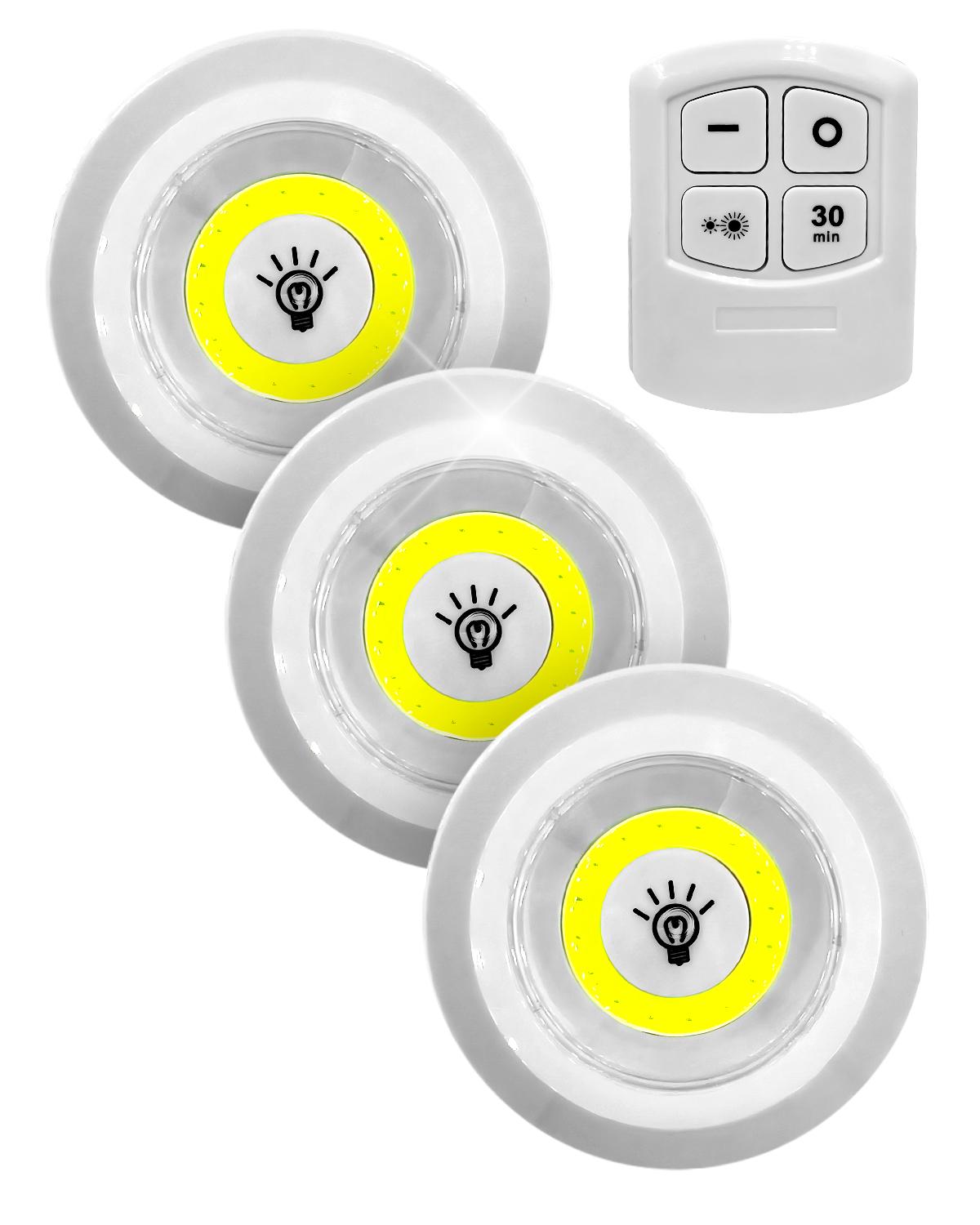 Набор точечных светильников BRS беспроводные настенные с пультом 3 шт. White (553459446)