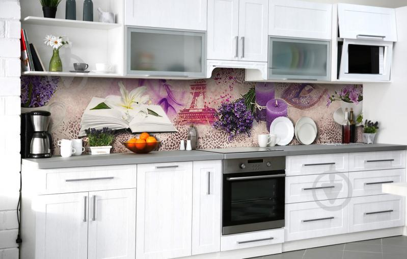 Скинали на кухню Zatarga «Аромат лавандовой свечи» 600х3000 мм виниловая 3Д наклейка кухонный фартук