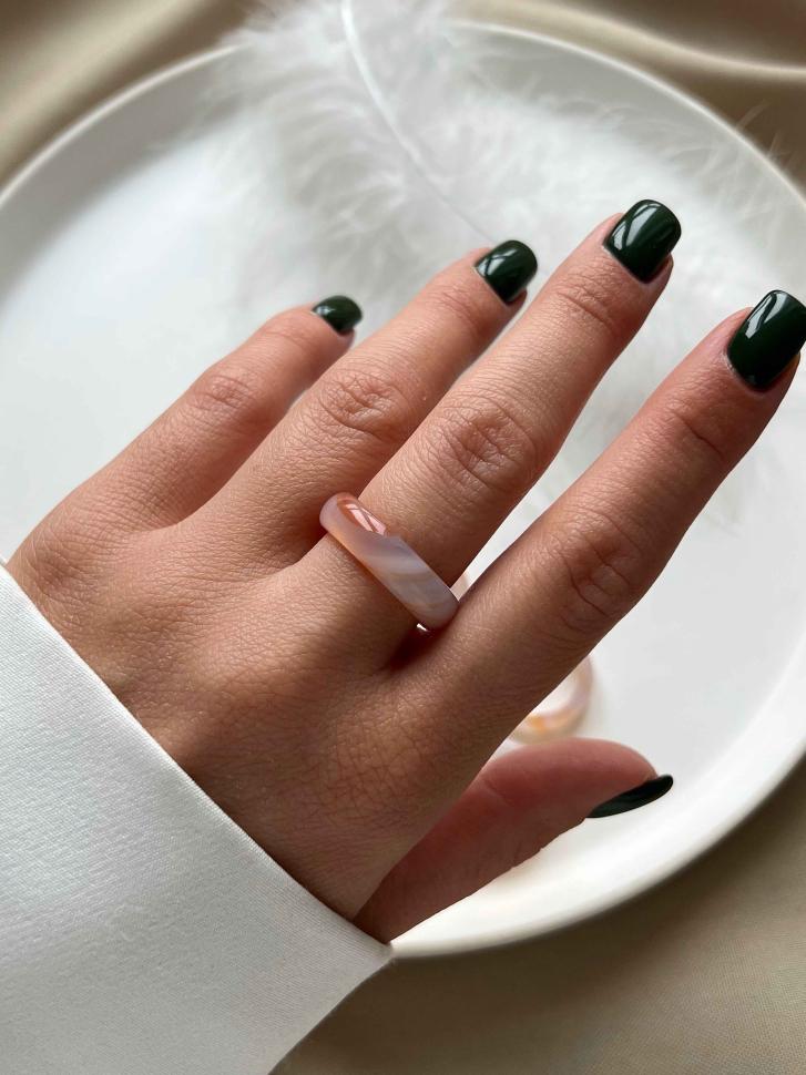 Коричневое кольцо из агата 5224 (Размер 17)