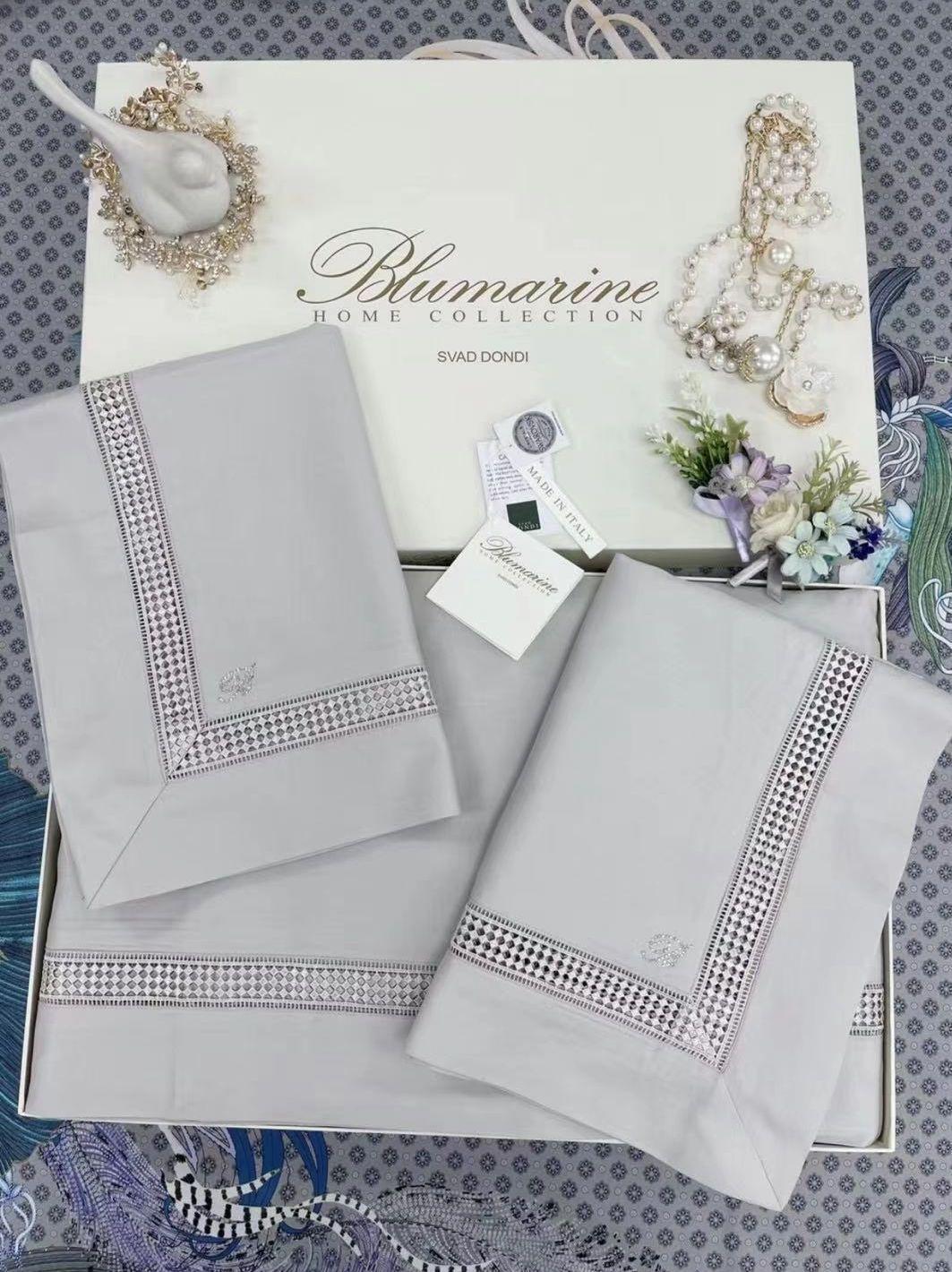 Комплект постельного белья Blumarine двуспальный евро бамбук Серый