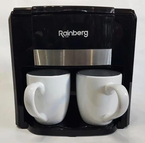 Кавоварка крапельна Rainberg RB-613 на 2 чашки 500 Вт Чорний (2048778210) - фото 2