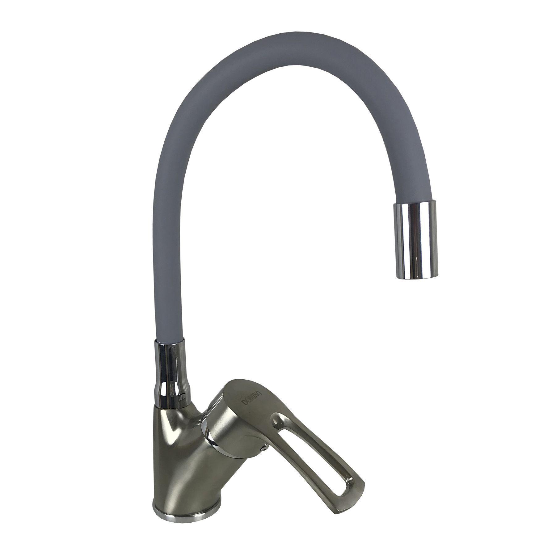 Смеситель для кухни DOMINO SIRIUS DSV-203S-BIG-STEEL-GRAY 000019625 с гибким изливом Серый (148220)