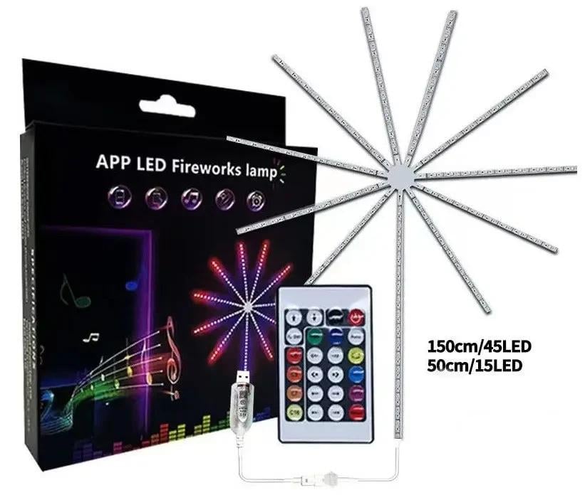 Гирлянда Фейерверк с пультом и управление телефоном SFK-18 Bluetooth USB 1-0,5 м (23497103)