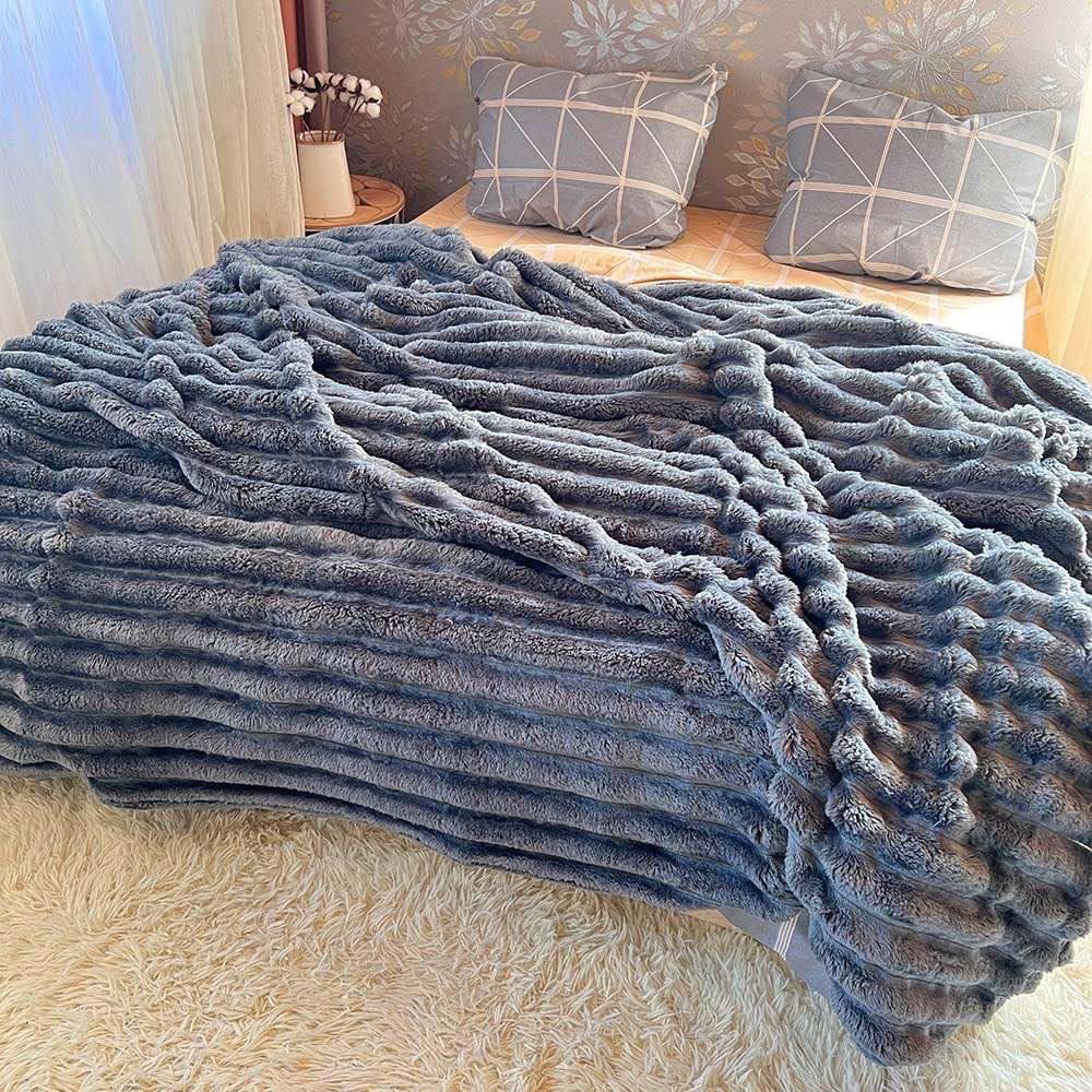 Плед в смужку євро 200х230 см Графітовий (Д-Mpled003/2-01) - фото 3