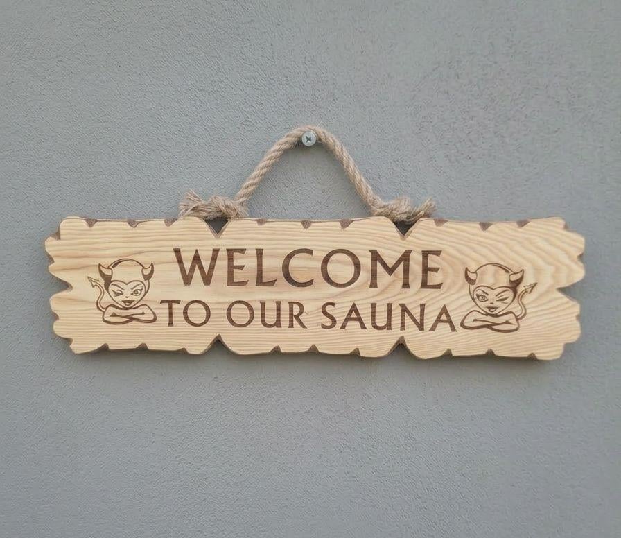 Табличка деревянная WELCOME TO OUR SAUNA (33100537)