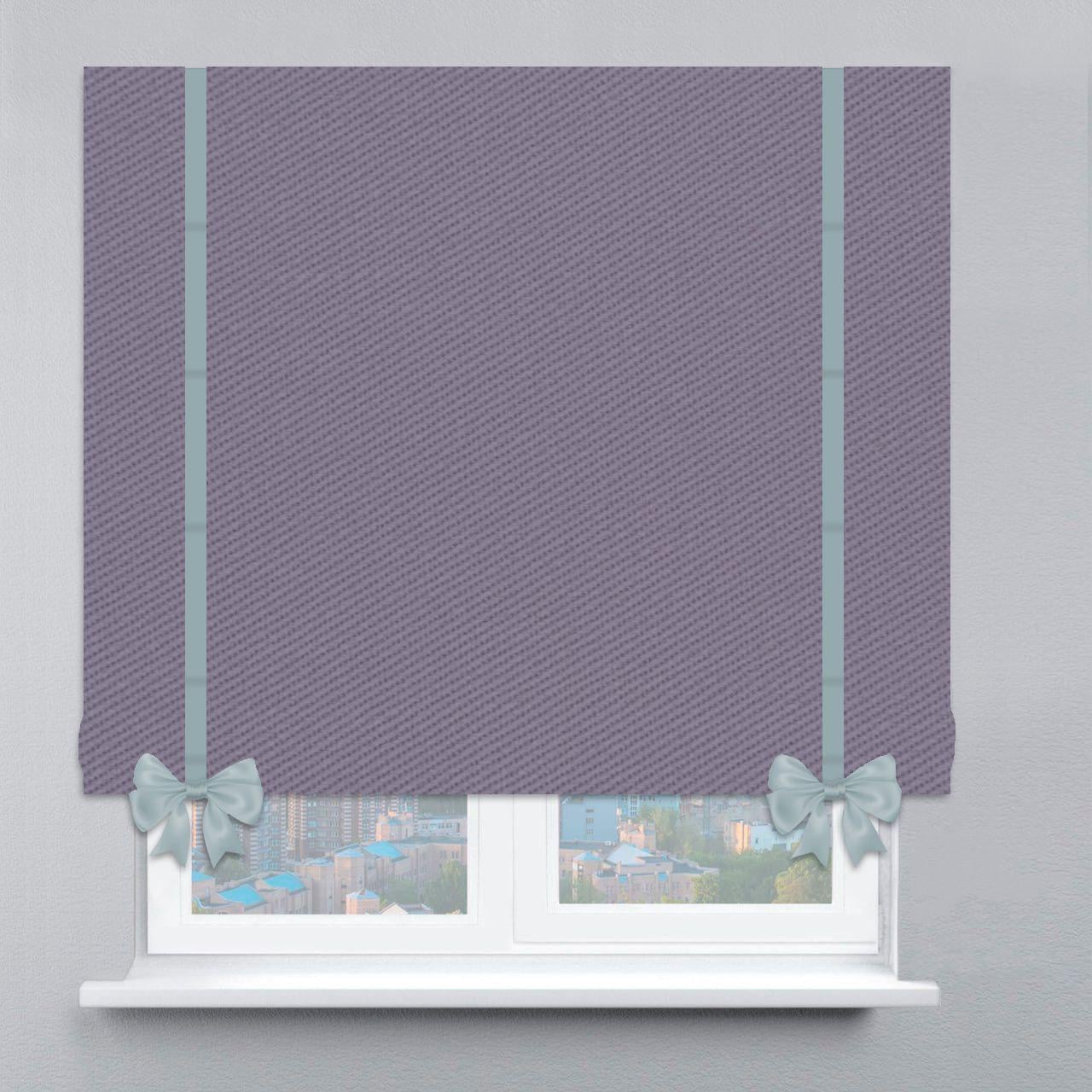 Римская штора с цепочным карнизом блэкаут с лентой и бантом 240х170 см Сиреневый