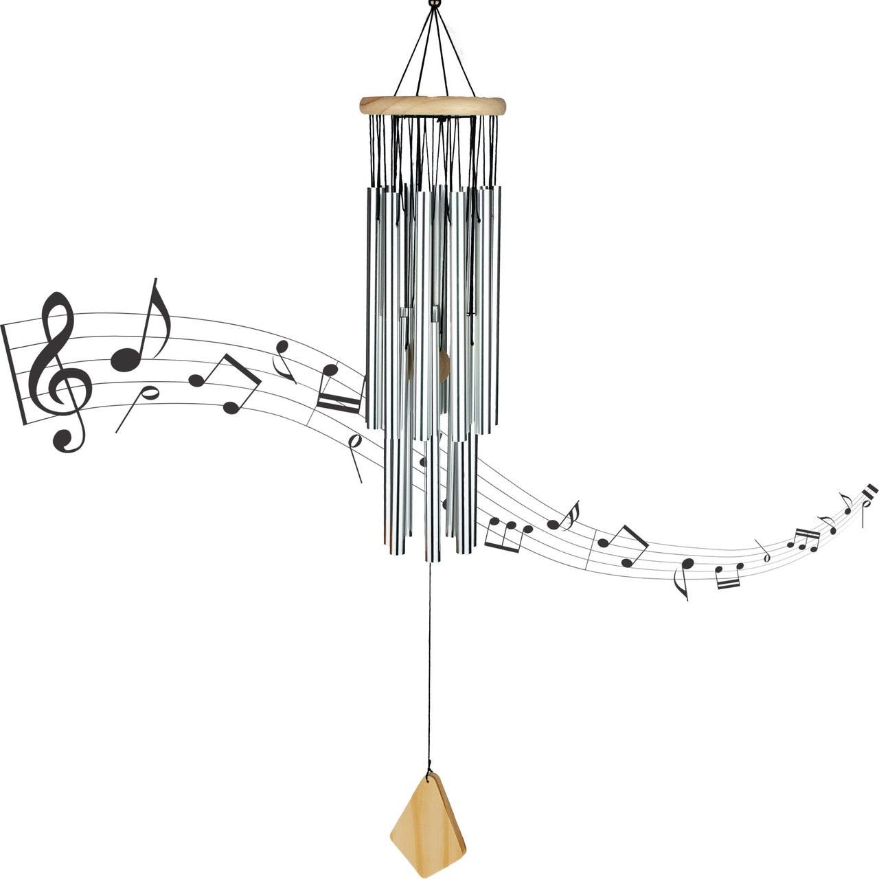 Музыка ветра 20 металлических трубочек 70 см. Серебристый (С6267)