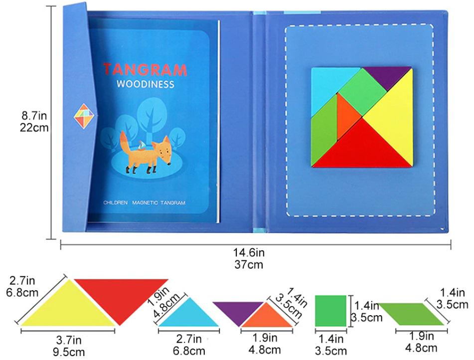 Дерев'яна головоломка магнітний танграм - фото 2