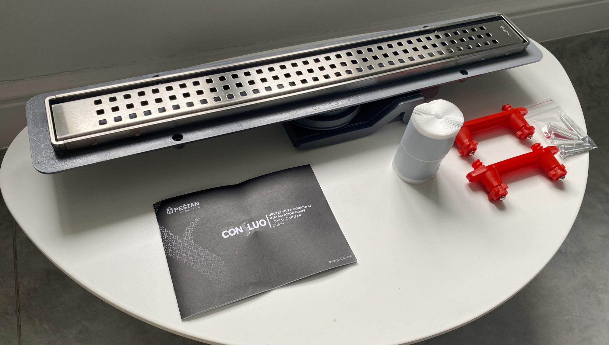 Дренажний канал для душу Pestan Confluo Compact Net Line нержавіюча сталь 750 мм - фото 9 Дренажний канал для душу Pestan Confluo Compact Net Line нержавіюча сталь 750 мм - фото 9