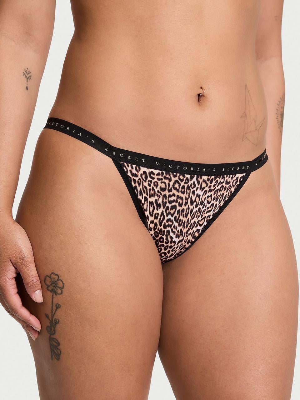Трусики женские Victoria's Secret Stretch Cotton String Bikini принт Леопардовый M Коричневый (2361811689)