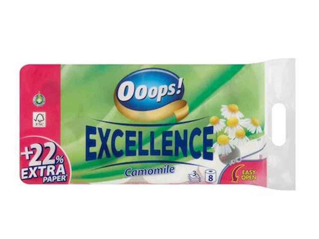 Туалетная бумага Ooops! 8 шт. 3 слоя Excellence Kamilla (969003)