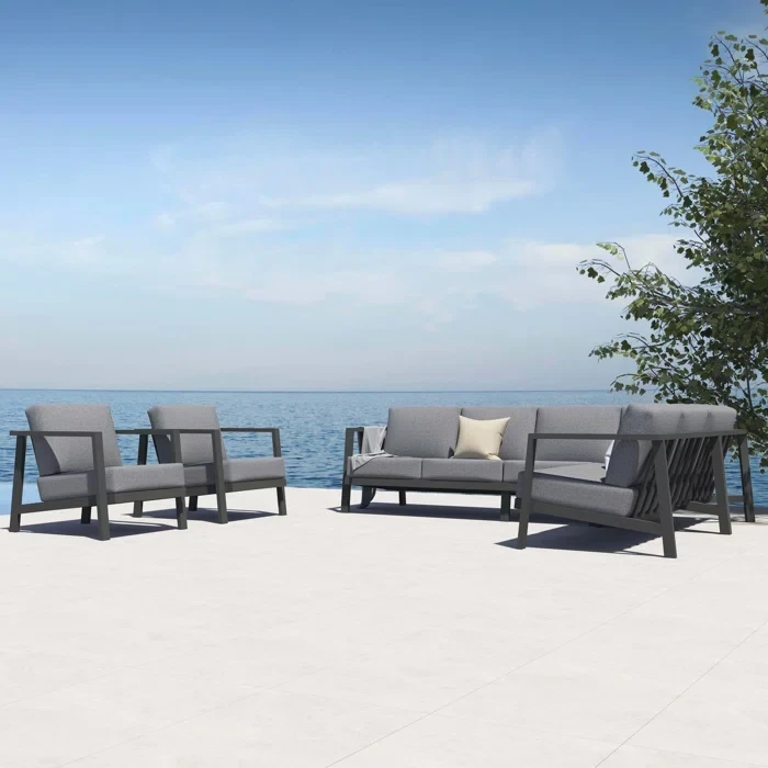 Комплект садовой мягкой мебели в стиле Loft с металлическим каркасом (KS-1291-YR)