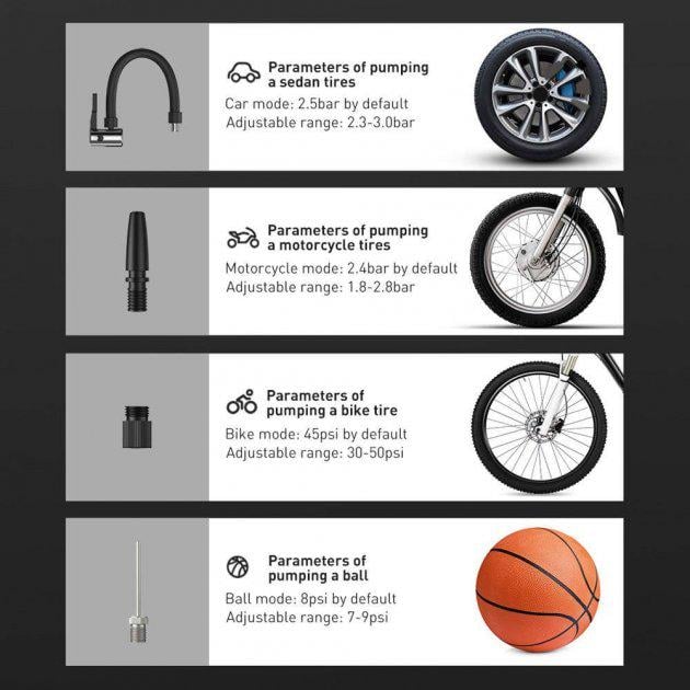 Насос автомобильный Baseus Super Mini Inflator Pump (CRCQ000001) - фото 6