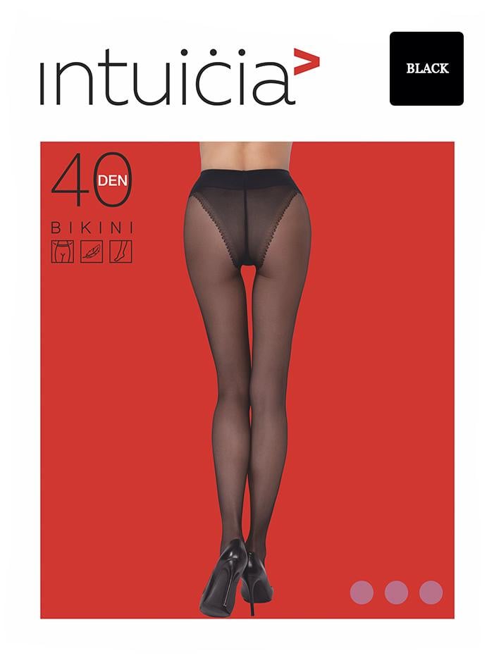 Колготи жіночі капронові Intuicia BIKINI PREMIUM 40 den 2р. Black