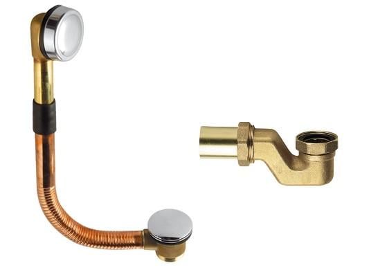 Сифон для ванни Remer з переливом клік-клак латунь 96CC