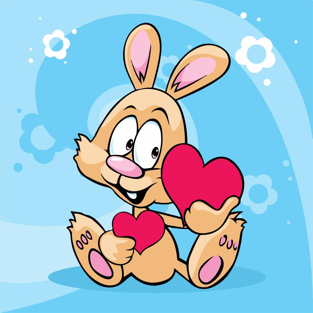 Картина по номерам Strateg Зайка любовь с лаком 30x30 см (Str-ES-0803)