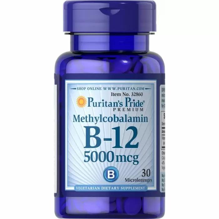 Метилкобаламін Puritan's Pride Vitamin B-12 Methylcobalamin 5000 mcg 30 Microlozenges