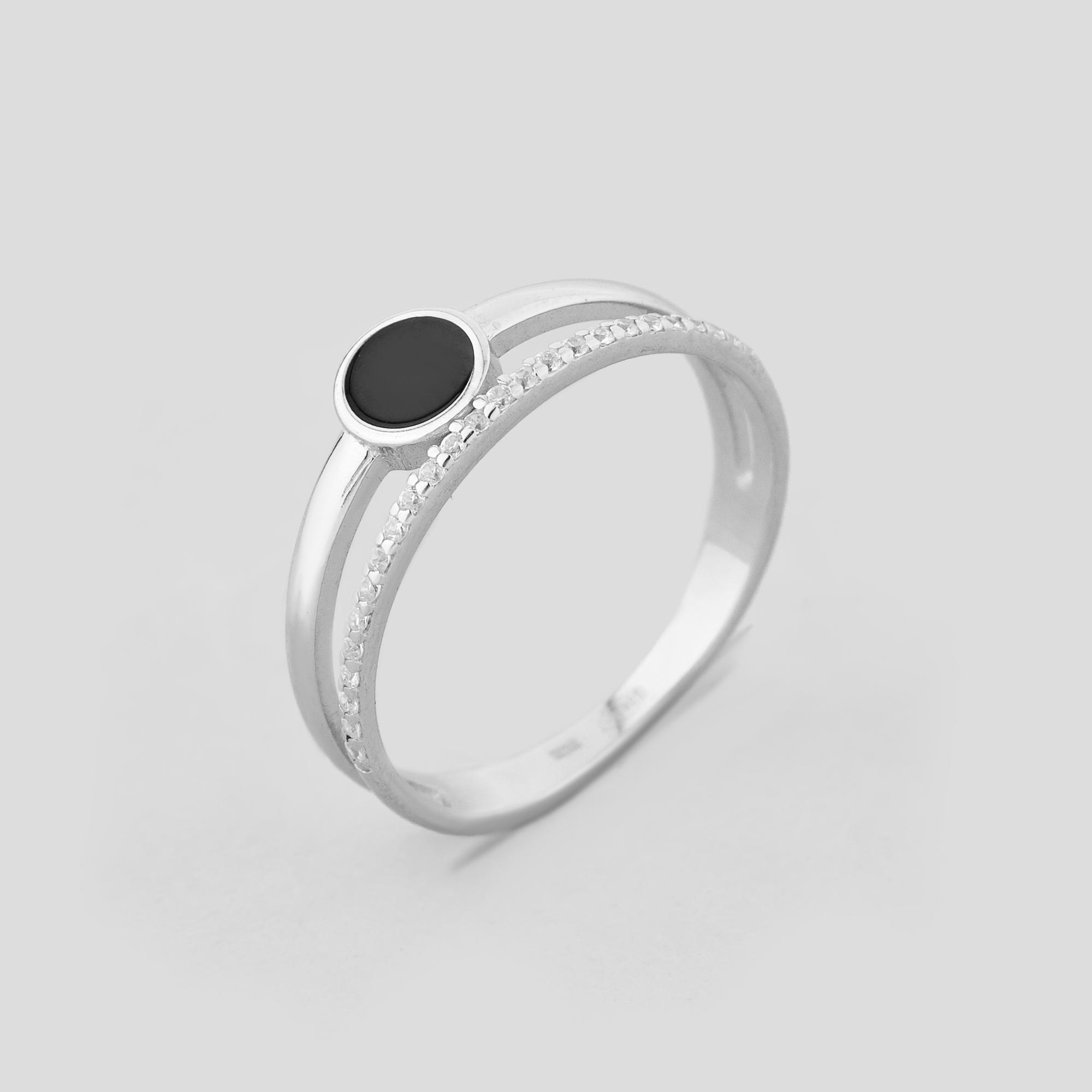 Серебряное кольцо Minimal Сумеречная загадка р. 19,5 (18290)