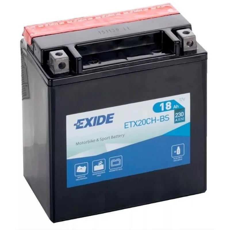 Мото акумулятор EXIDE 6СТ-18Ah Ев АзЕ 230А EN ETX20CH-BS