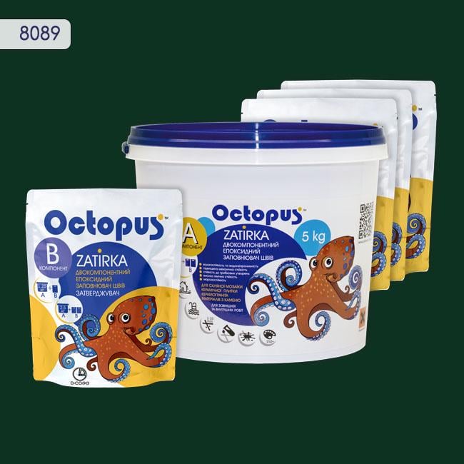 Фуга двухкомпонентная эпоксидная для плитки и мозаики Octopus 5 кг 8089 (8089-5)