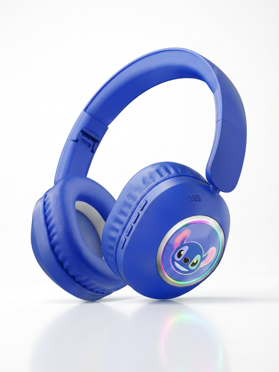 Наушники детские Bluetooth Stitch складные с микрофоном Синий (6047418640)