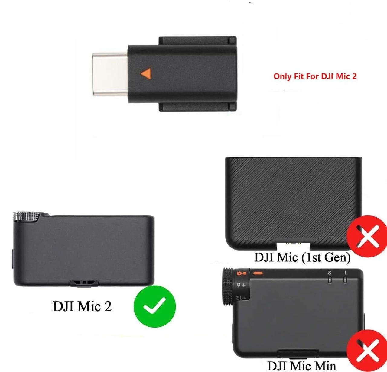 Перехідник для мікрофона DJI Mic 2 Type-C Чорний (CP.RN.00000334.02C) - фото 4