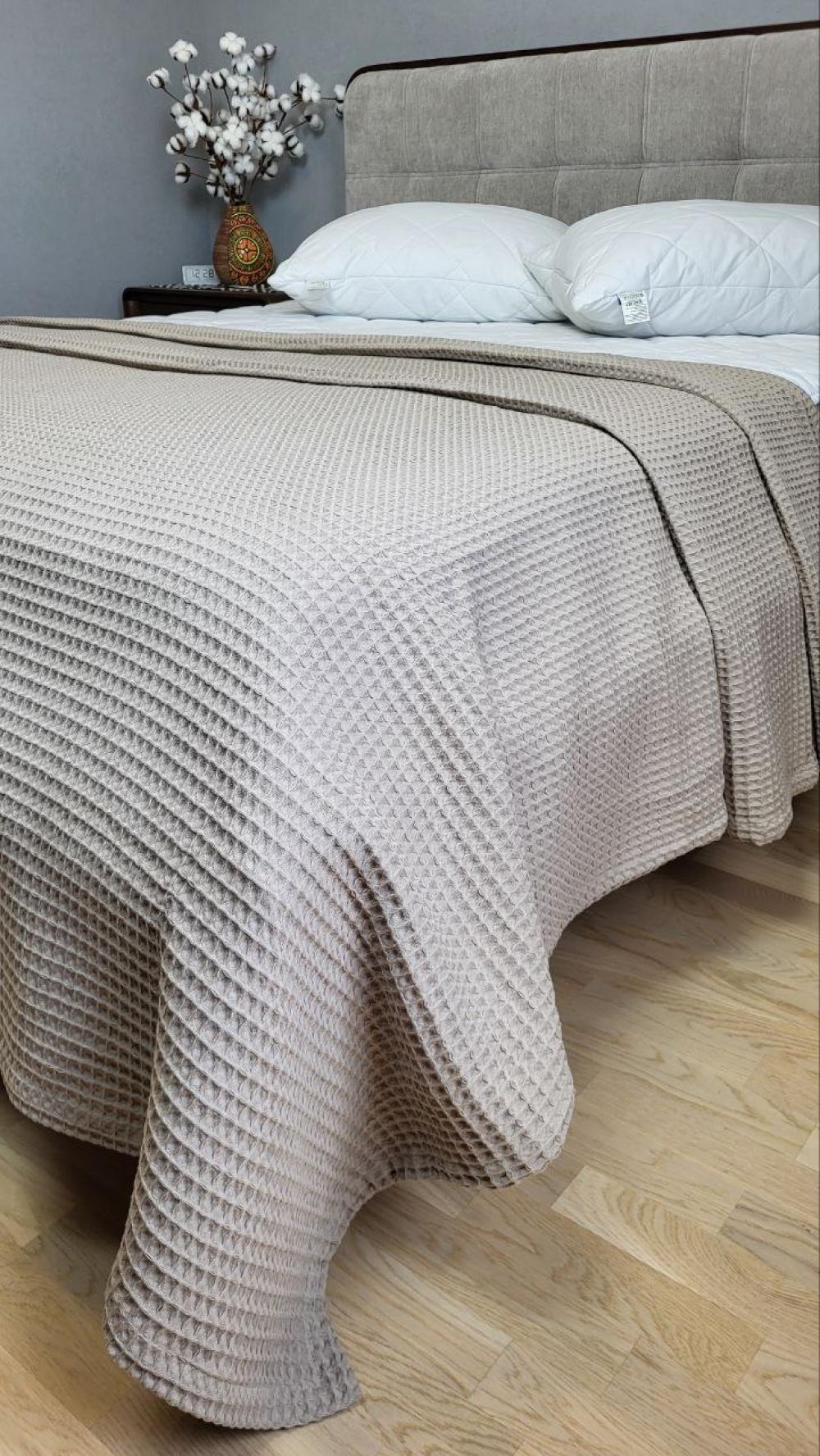 Покрывало Пике Сота 180x220 см Бежевый (11098) - фото 7