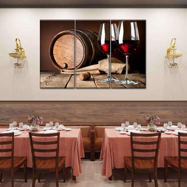 Модульная картина KIL Art Пара бокалов из трех частей 78x48 см (M3_M_124)