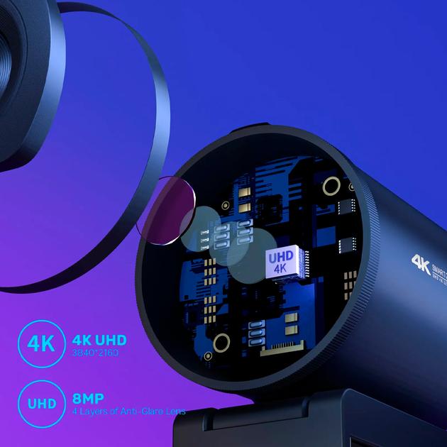 Веб-камера стриминговая EMEET S600 4К (00706) - фото 4 Веб-камера стриминговая EMEET S600 4К (00706) - фото 4