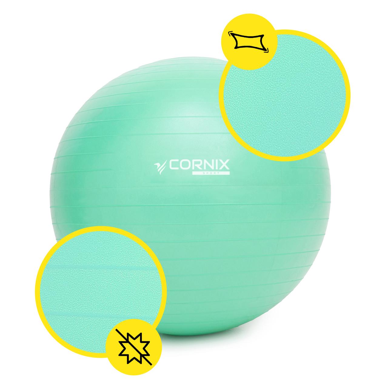 М'яч для фітнесу Cornix Anti-Burst 85 см XR-0369 Mint (2514760358) - фото 9 М'яч для фітнесу Cornix Anti-Burst 85 см XR-0369 Mint (2514760358) - фото 9