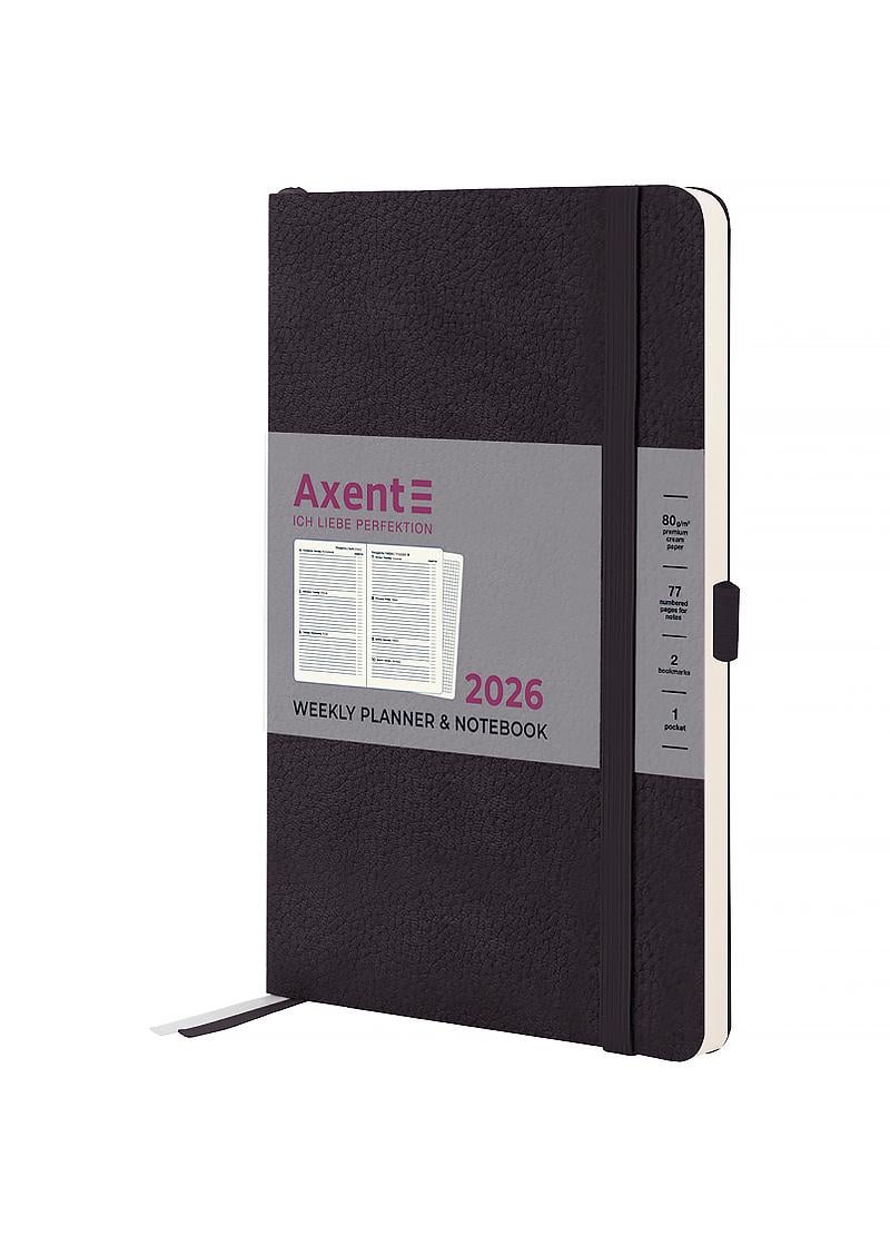Еженедельник Axent 2026 Partner Soft Skin датированный 125x195 см Черный (8509-26-01-A)