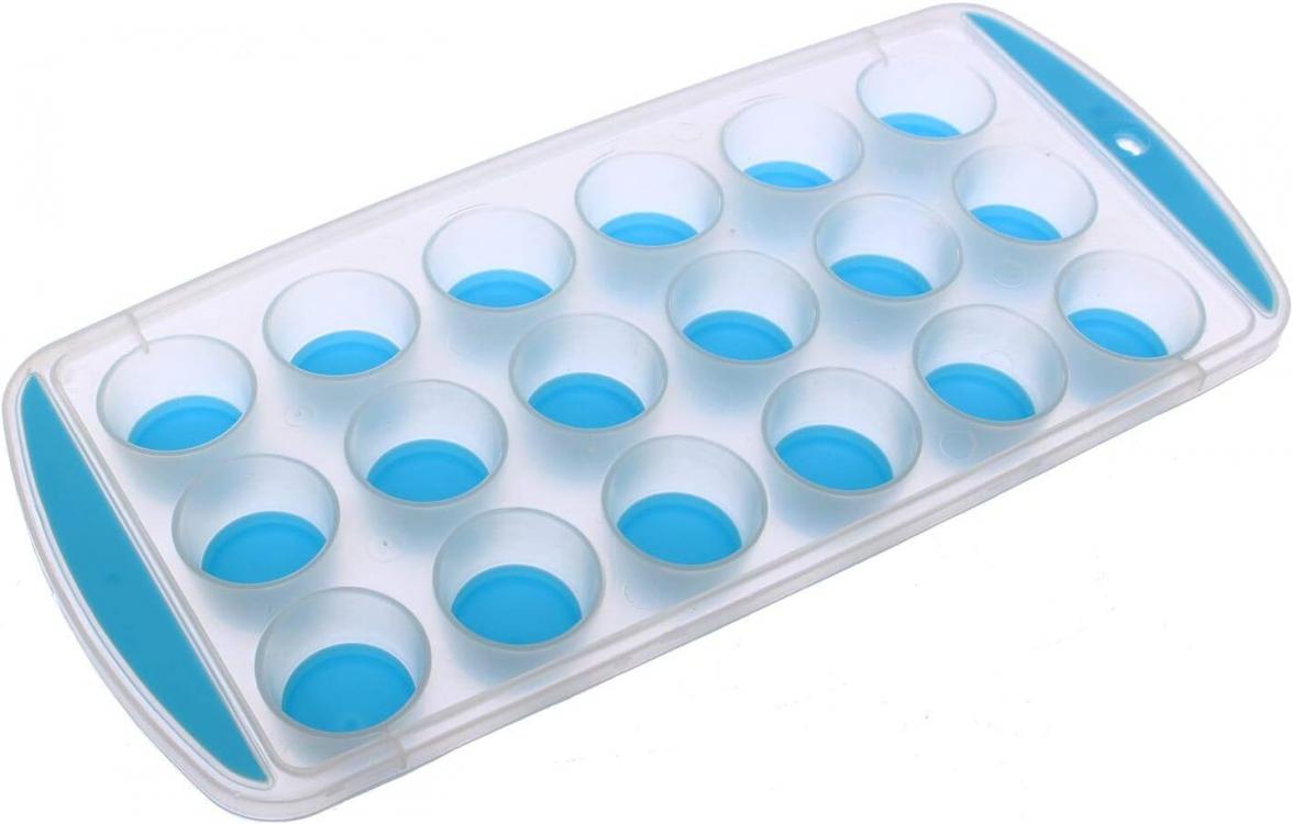 Форма для льда пластиковая силиконовое дно на 18 ячеек Blue (128107)