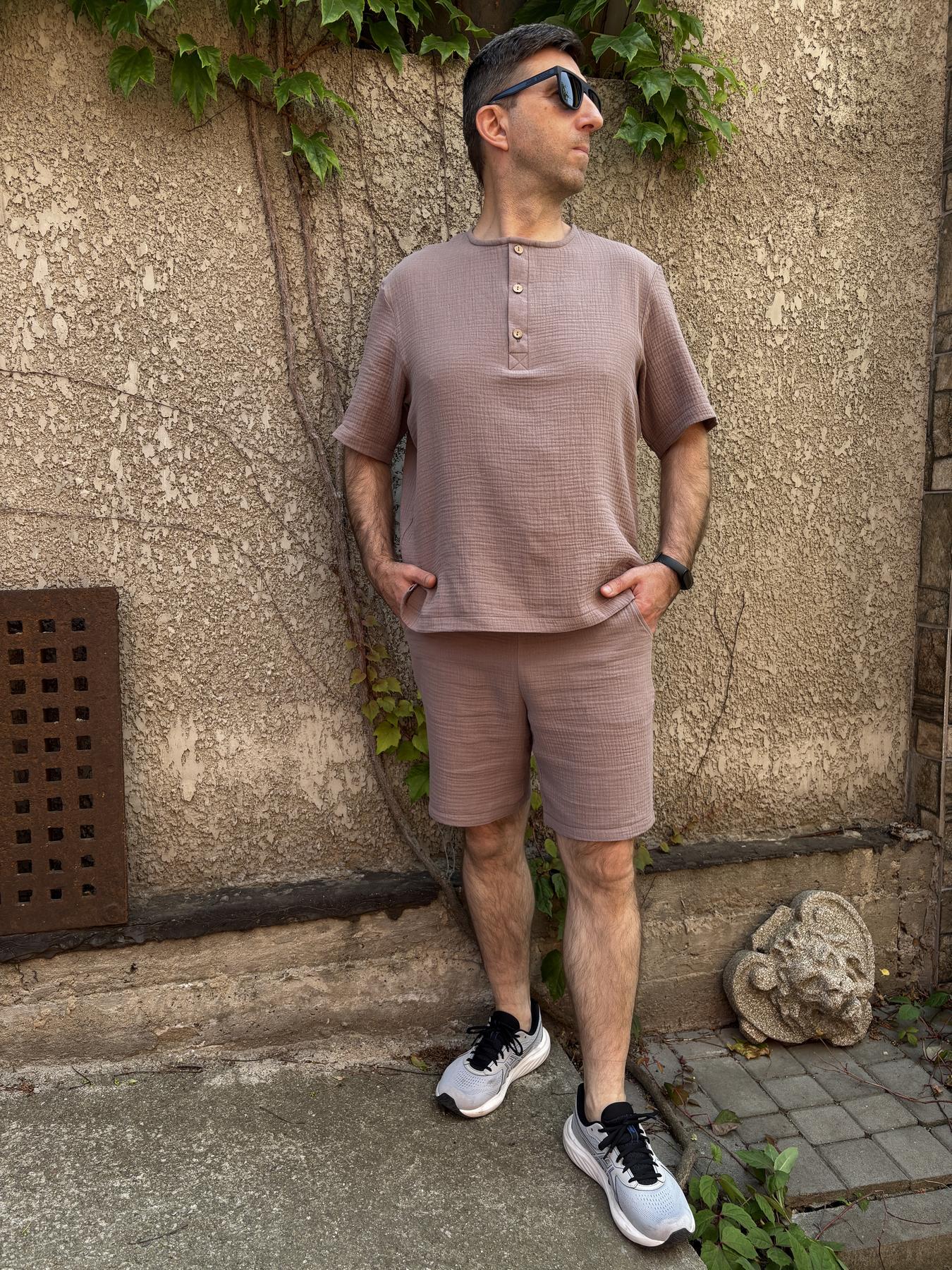 Комплект мужской COSY муслиновый с шортами Capri 2XL Мокко (MC2B)