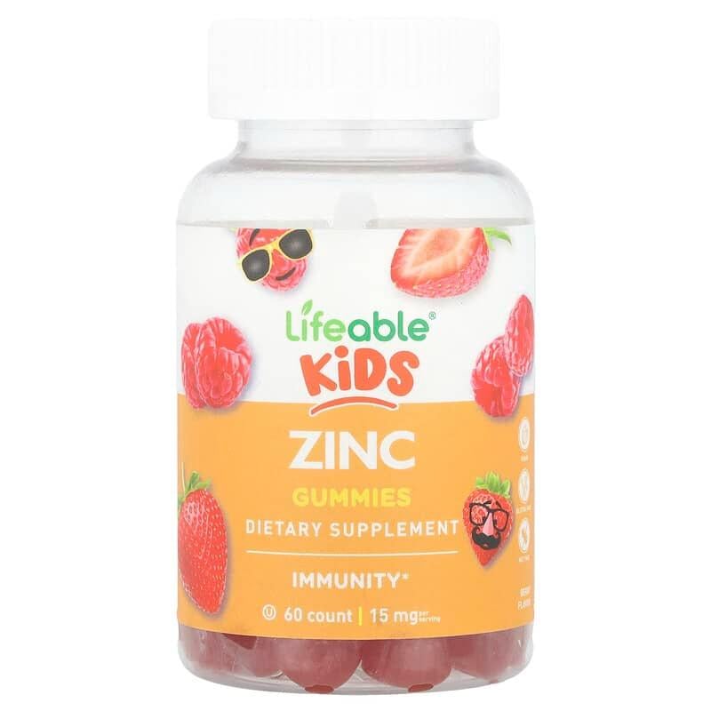 Цинк для дітей Lifeable Kid Zinc Gummies 15 мг Ягоди 60 мармеладок (2834974729)
